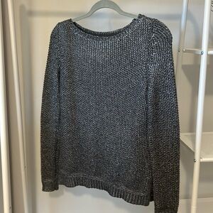 Silver metallic knit sweater